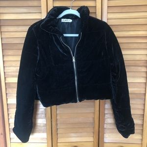 Puffy Velvet Cropped Jacket